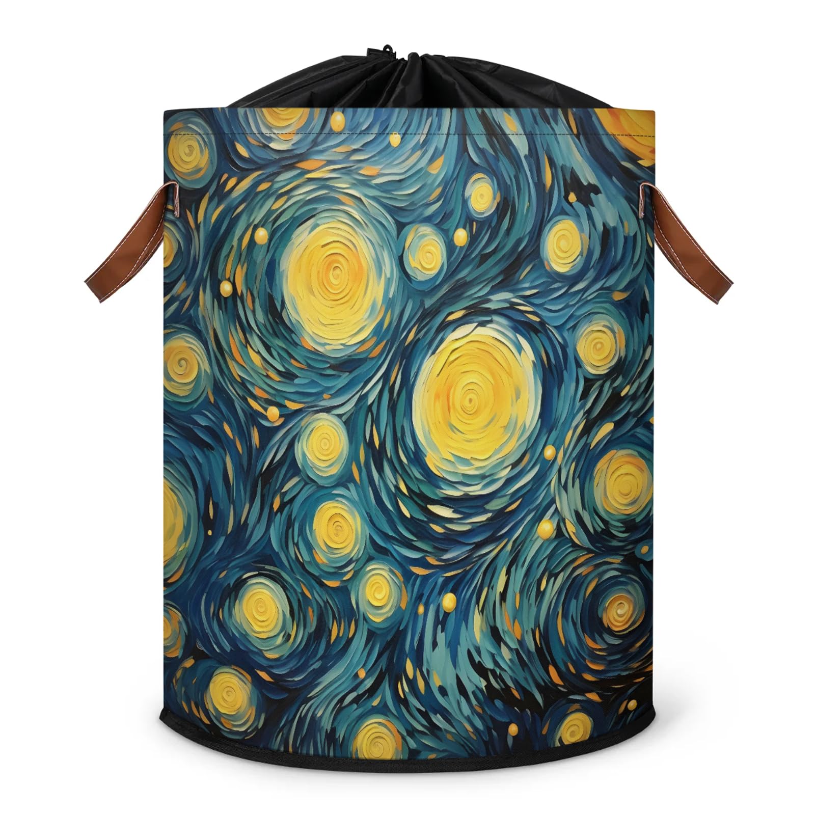 Watercolor Baby Laundry Hamper Collapsible Clothes Kids Storage Basket Large Boys Girls Gift Toy Box Bin for Nursery Room, Starry Night, 63L