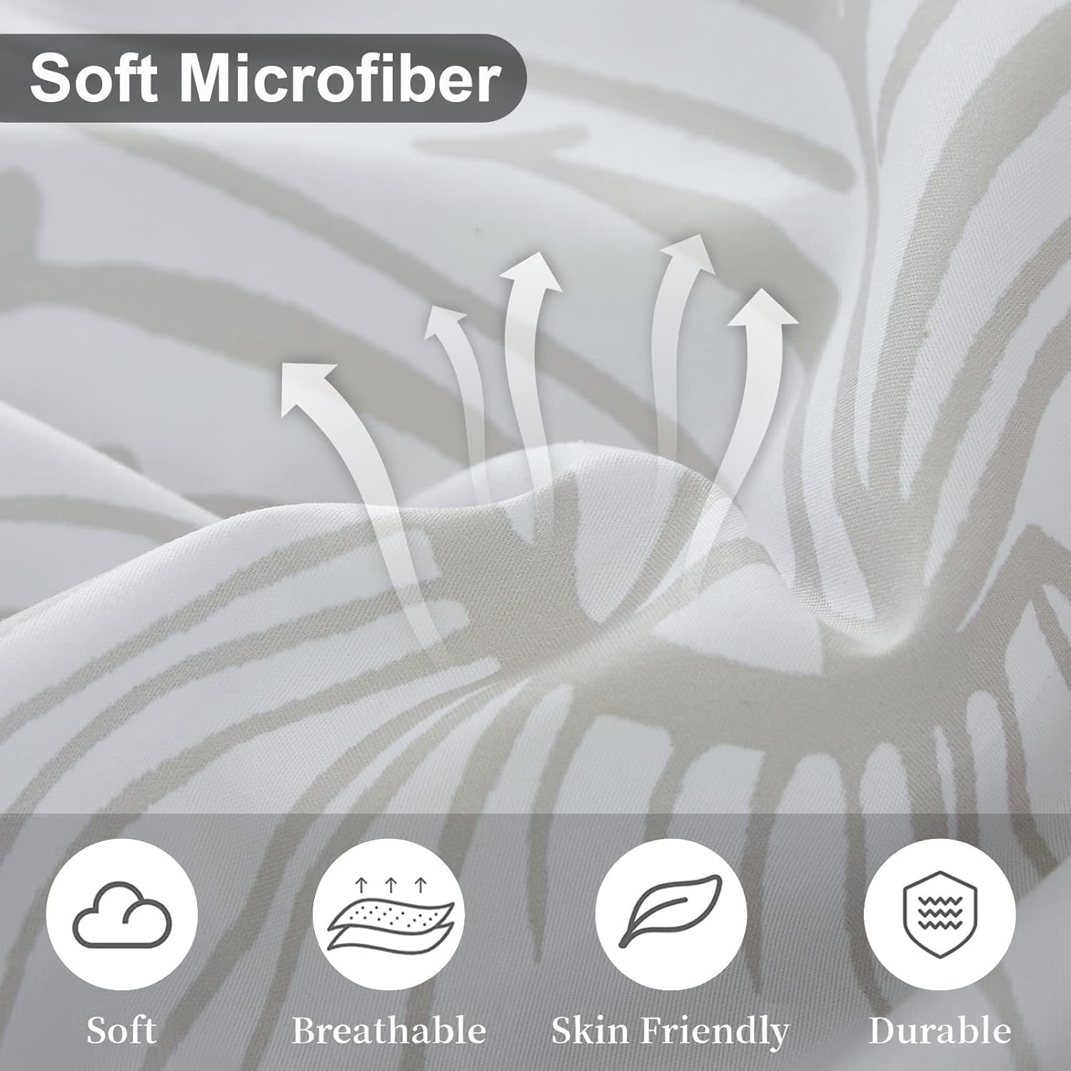 Luxudecor Floral Comforter Set Full Size Purple Floral Pattern Bedding Comforter Soft Microfiber 7 Pieces Bed in a Bag (1 Comforter, 2 Pillow Shams, 1 Flat Sheet, 1 Fitted Sheet, 2 Pillowcases) - Image 4