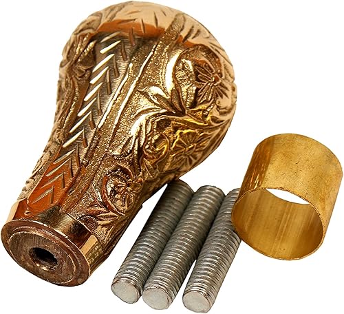 Miniatura 3 de Mango de latón  Hecho a mano en acabado dorado  Bastones y bastones decorativos únicos para caballeros para hombresmujerespersonas mayores, dorado