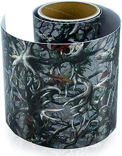 Vinyl Camo Wrap Film with Realistic Deer Skull Camouflage Print Pattern. Bubble-Free Outdoor Adhesive Film 6” x 7 Ft Long Roll for Wrapping Various Items. 8 Year Weatherproof Film
