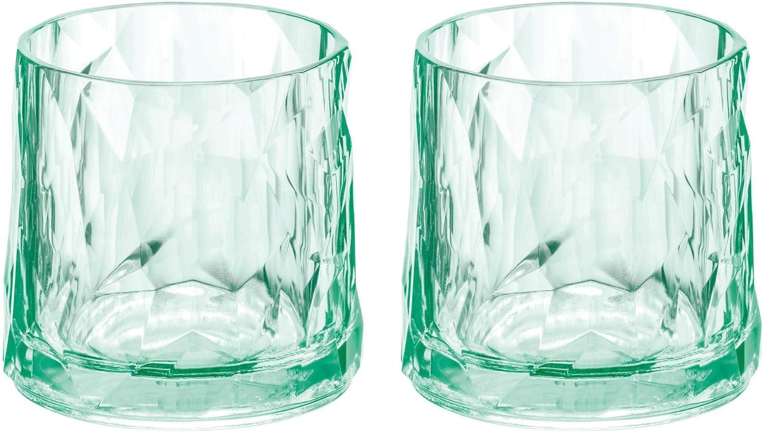 Koziol Superglas Club No. 2 Whiskeygläser – 2er Set, 250 ml, Transparent Jade