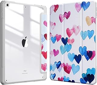 SwooK Case for iPad 10.2 inch 9th 8th 7th Generation 10.2" iPads with [Pencil Holder] Smart Cover with Transparent Back (S Price In India