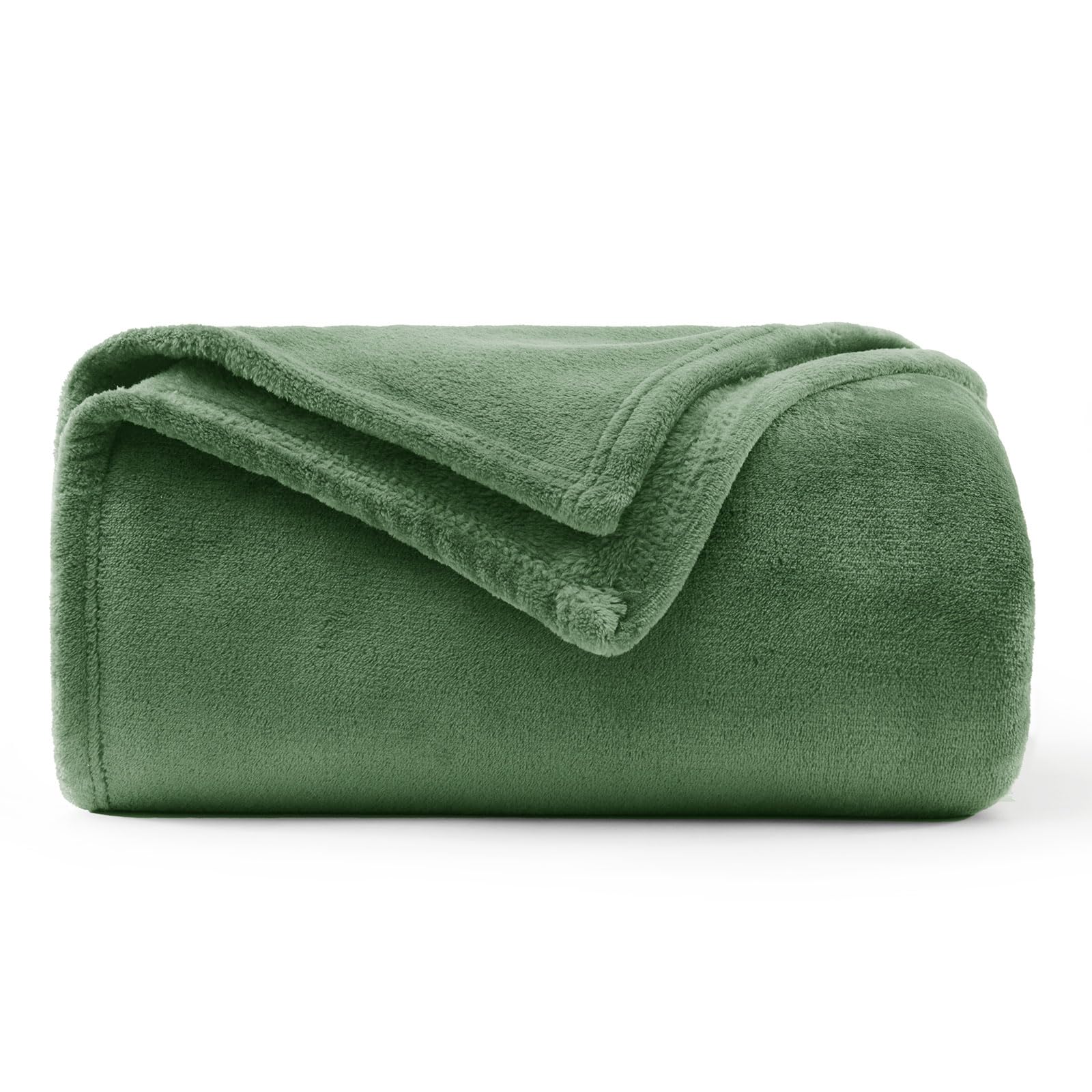 WAVVE Flannel Blanket for 90 cm Bed, Sofa Blanket 150 x 200 cm, Microfibre Blanket, Soft, Warm, Breathable (Green)