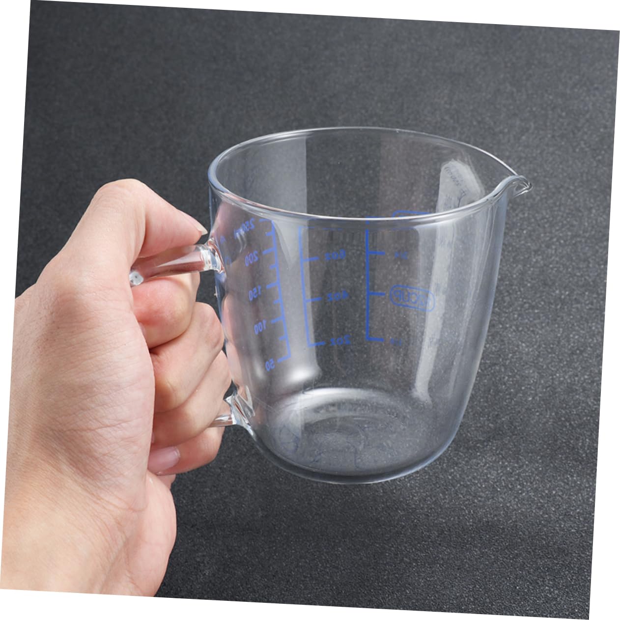 3 Stück Messbecher aus Glas mit Henkel und Skala, 250 Ml