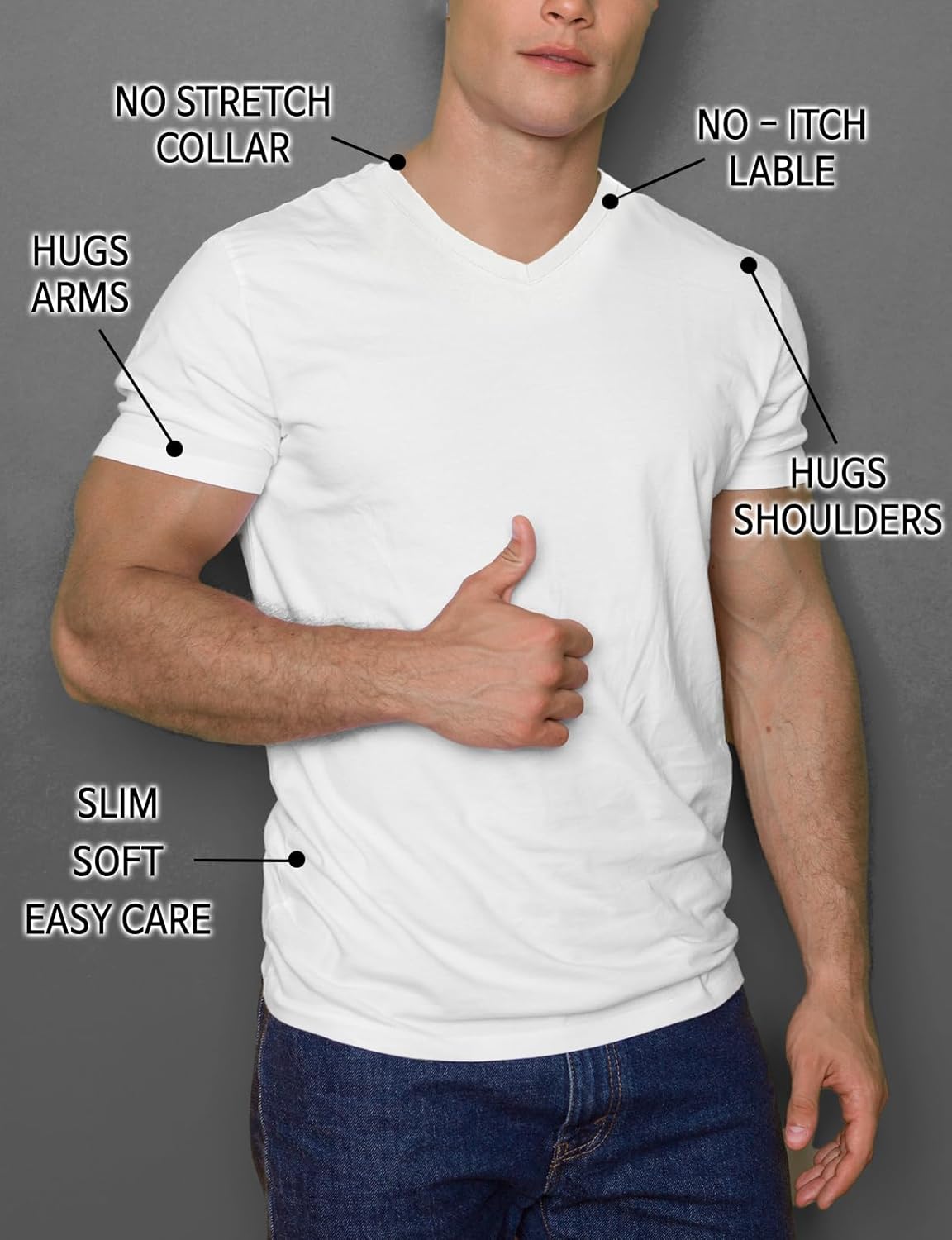 H2H Mens Casual Slim Fit Short Sleeve T-Shirts Soft Lightweight V-Neck/Crew-Neck Size XS to 3XL - Image 5