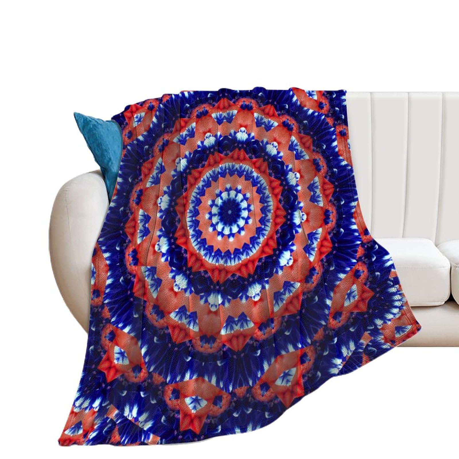 Plaid canapé fleurs colorées en flanelle douce pour vos soirées cocooning
