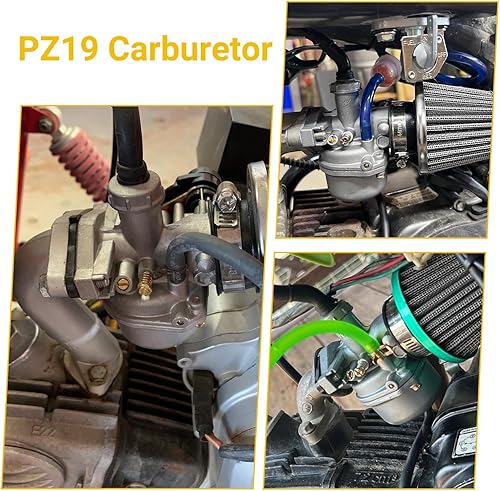 Miniatura 5 de HIAORS Carburador PZ19 de 0.748 in con estrangulador de cable compatible con Taotao Coolster 110cc 125cc Apollo Sunl NST Coolsport Lifan Baja ATV