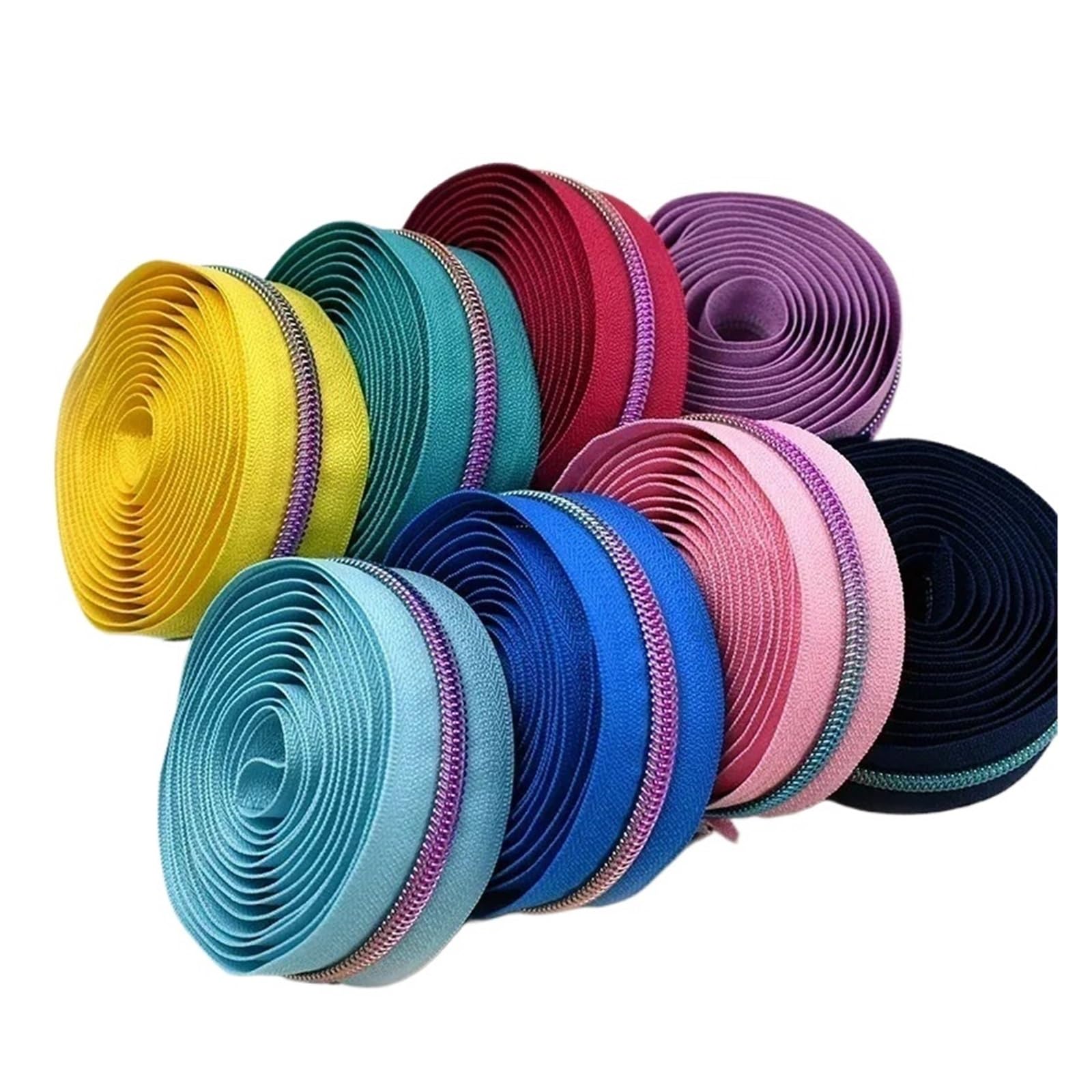 Cerniera in nylon 1-10M Arcobaleno 5# Nastri con cerniera in nylon Chiusure decorative in plastica for borse Cerniere for cucire di cavolo Rotolo(BM010,10Meters)