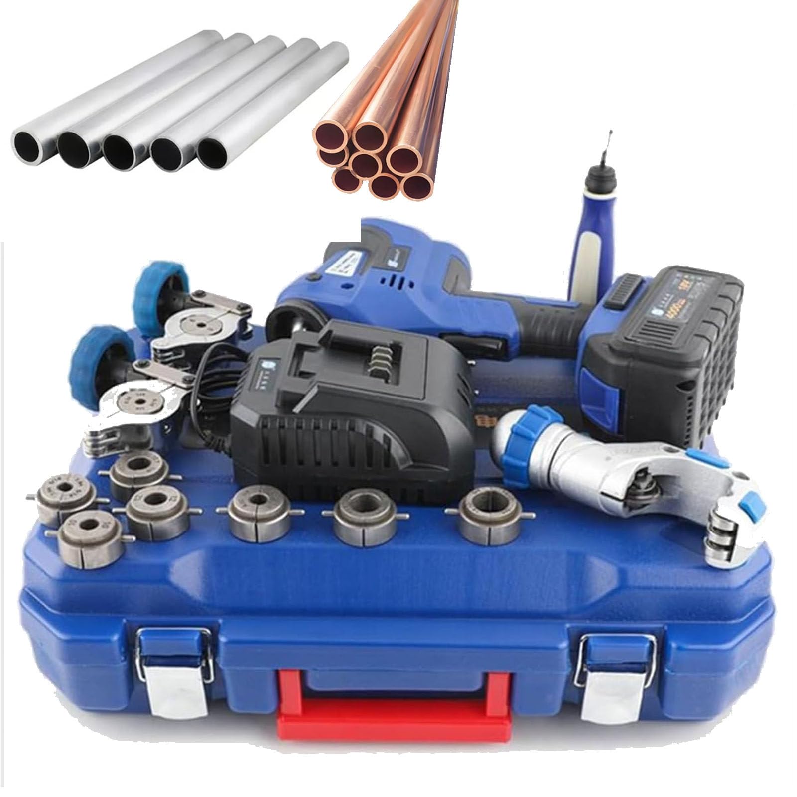 XNXYSMKJ Cordless Electric Flaring Tool,Power Flaring Tool,HVAC Flaring Tool,Copper Flaring,for 1/4''-3/4''(6-19mm) Copper Aluminum Pipe,w/Deburring&Cutter Tool