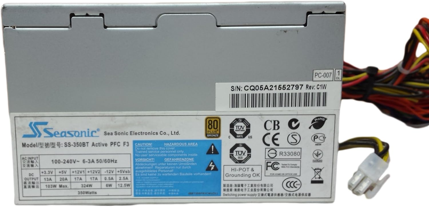 Refurbished Sea Sonic SS-350BT 350W 20+4-Pin ATX Power Supply