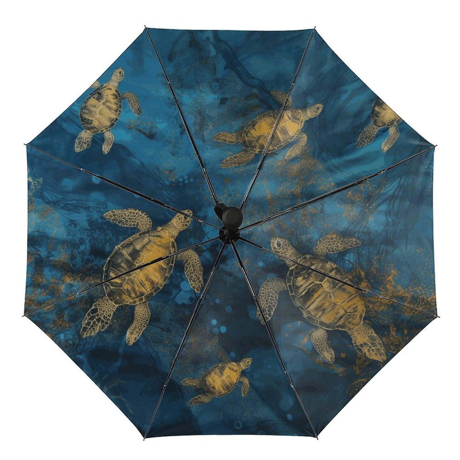 Parapluie pliant automatique Sea Turtle ACEPrints robuste et compact - 8