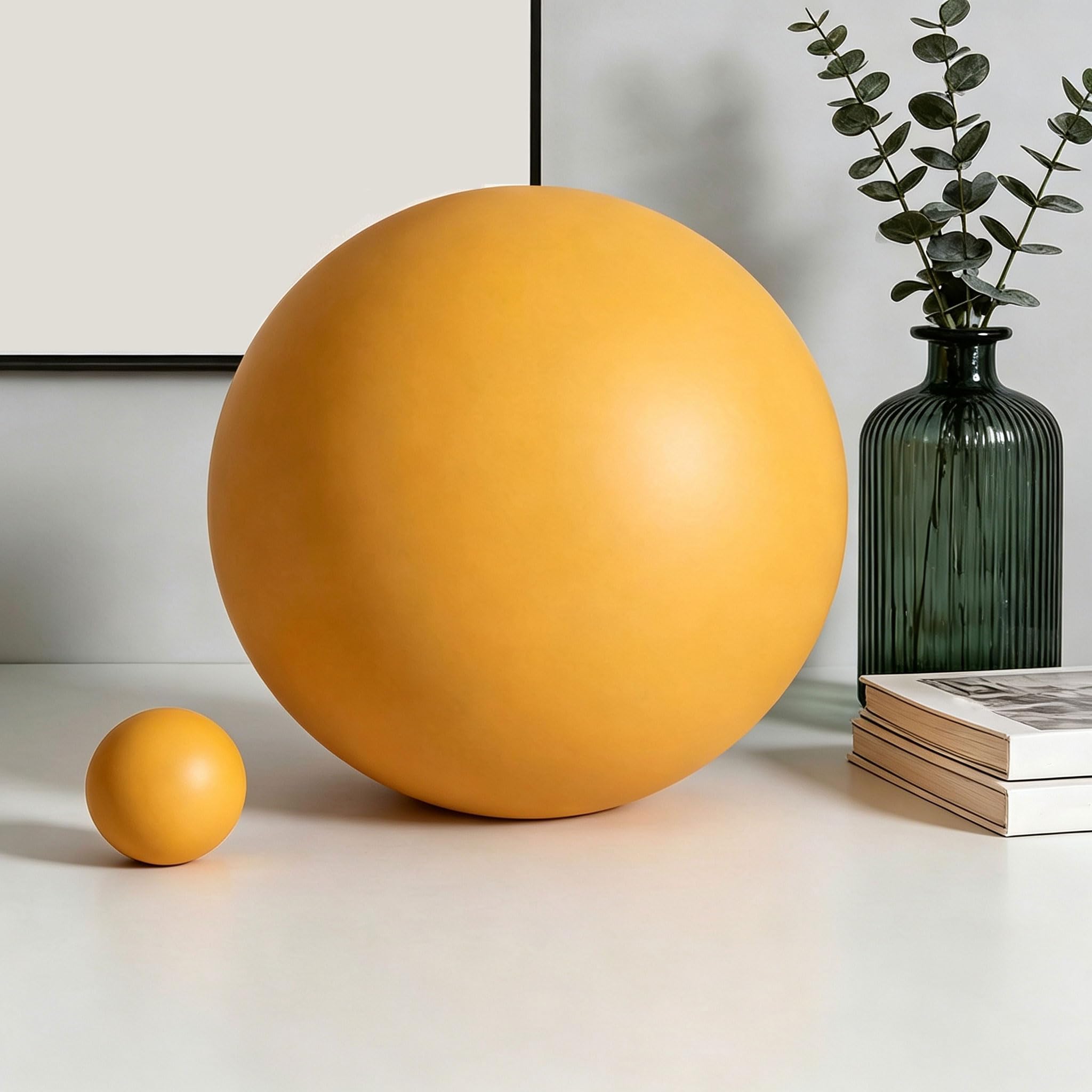 Sfera Giardino Giallo Opaco – Globo Decorativo 1 Pezzo