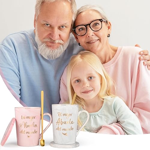 Miniatura 3 de Maustic Regalos de Abuela Abuelo en español, tazas de café La Mejor Abuela y Abuelo, tazas de café de la mejor abuela del mundo, regalos para