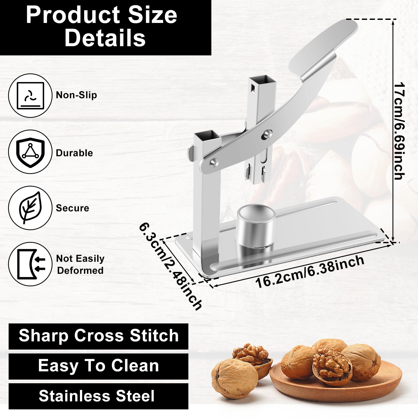 SAEHAEYEE Chestnut Clip Stainless Steel Chestnut Cracker with Non-Slip Handle Heavy-Duty Chestnut Opener Multifunctional Protable Labor-Saving Chestnut Cutter Tool for Chestnut Kitchen Picnic Travel