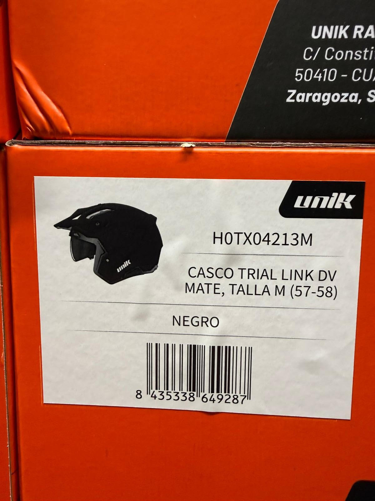 Casco Trial Unik Link DV Negro Mate Talla M