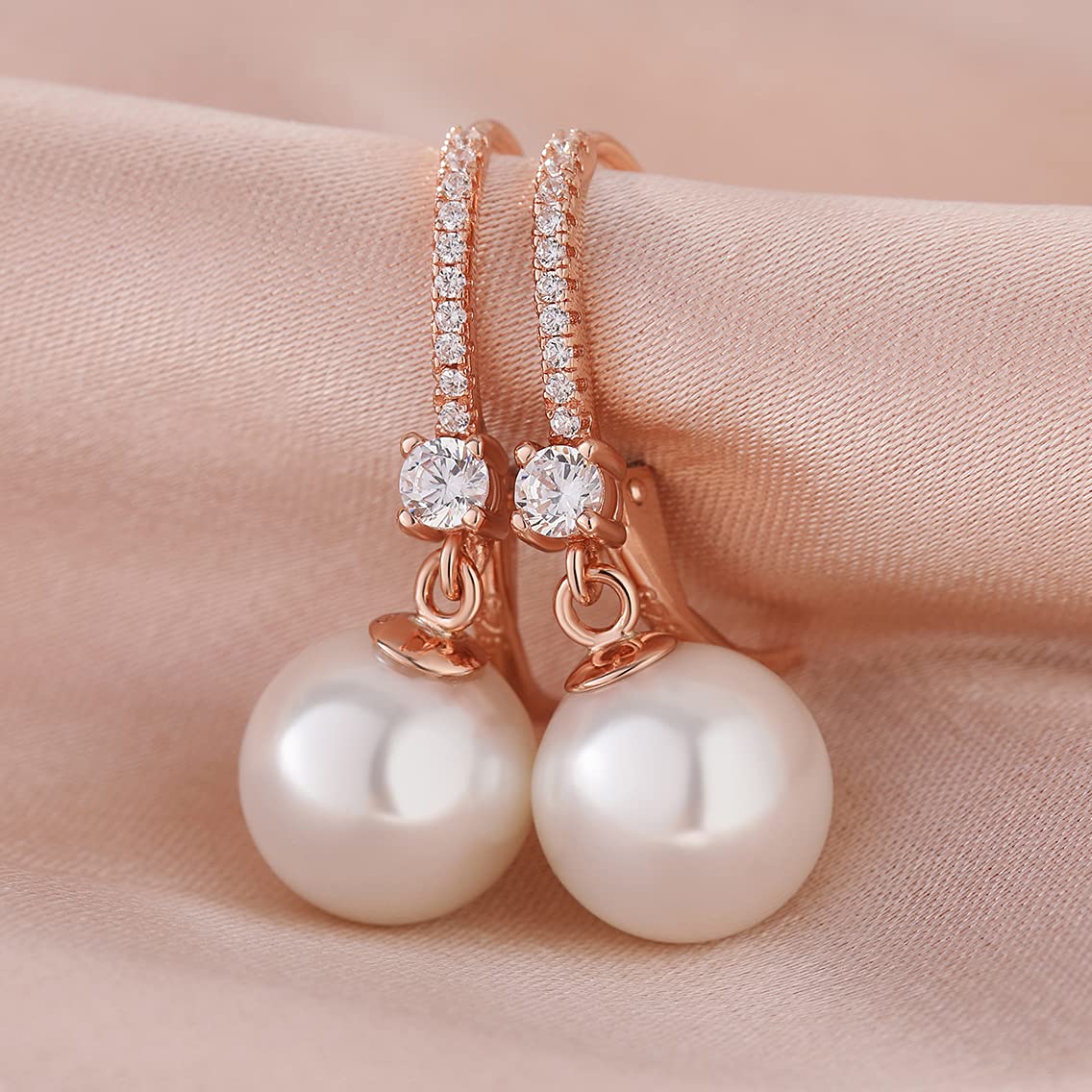 Jiamiaoi Orecchini di Perle da Donna, Orecchini Donna in Argento 925 con Perle Pendenti, Ipoallergenici Orecchio Gioielli per Ragazze Donne