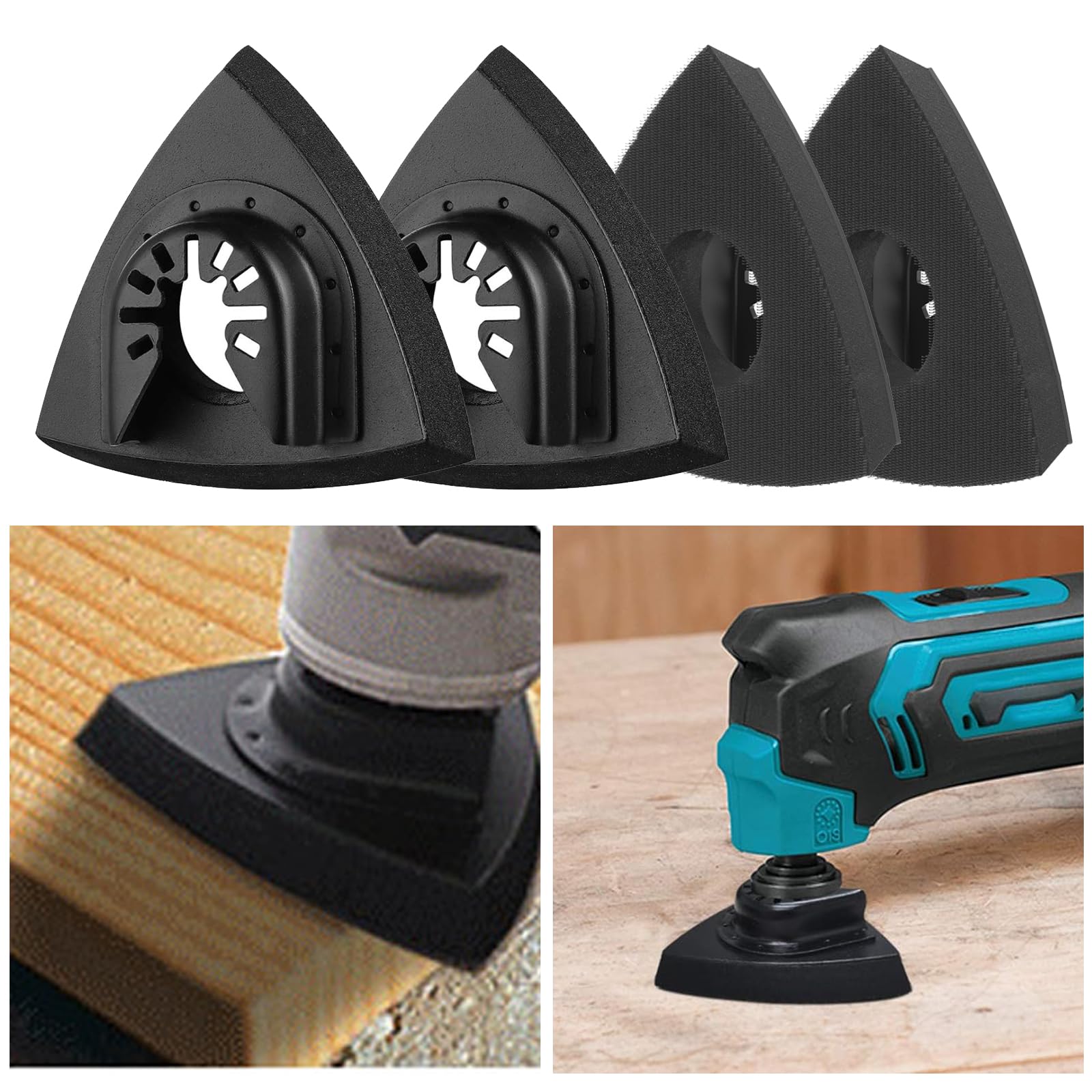 4 pezzi Delta Sander Multitool Piastra abrasiva 80 mm - Accessorio ottimale per Fein Multimaster, Bosch, Parkside, Ryobi, Worx, Workzone e altro ancora - Carta vetrata multifunzionale per utensili