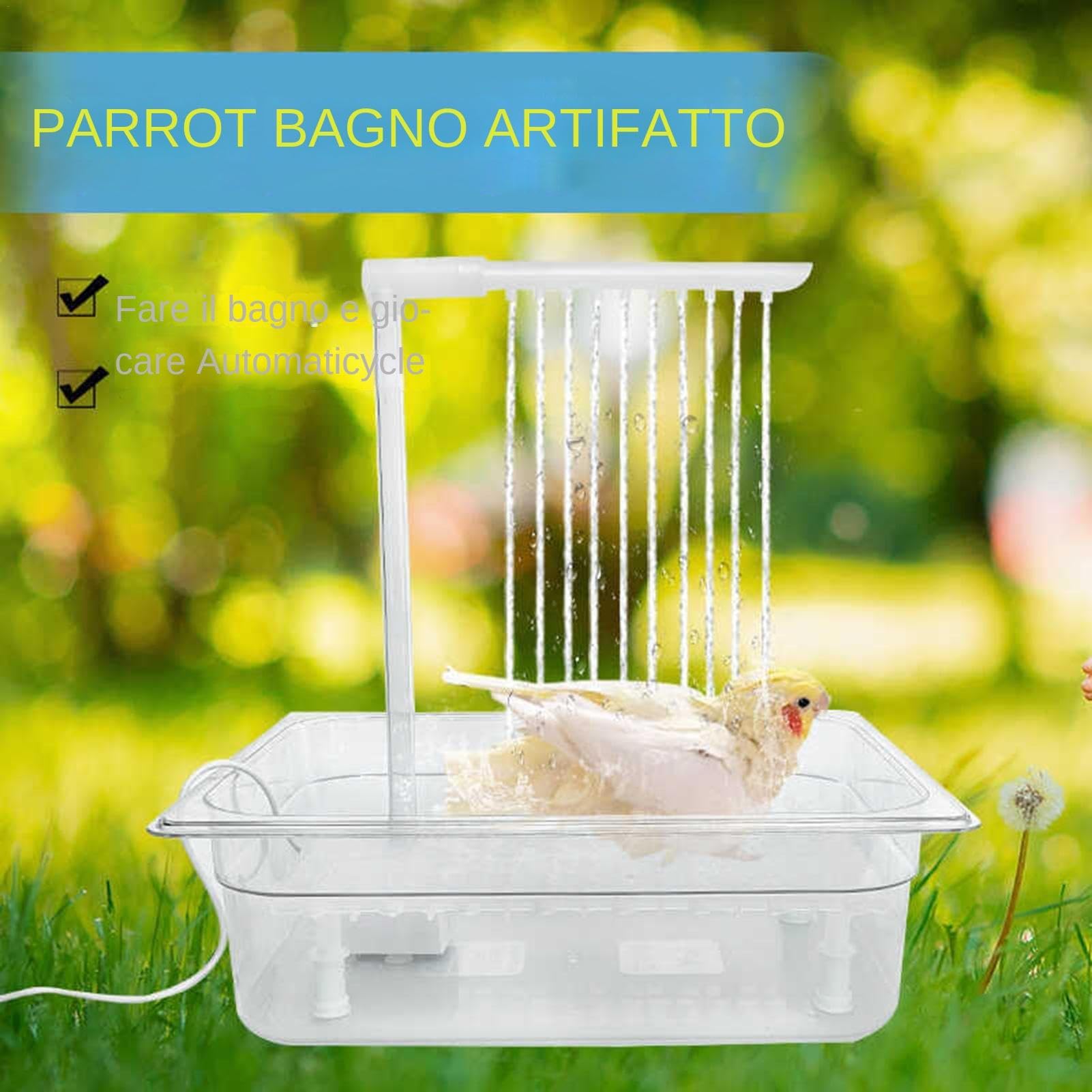 Vasca Da Bagno Per Uccelli Con Specchio | Piccola Vaschetta Per Pappagalli | Con Gancio Per Gabbia - Blu - Foto 11