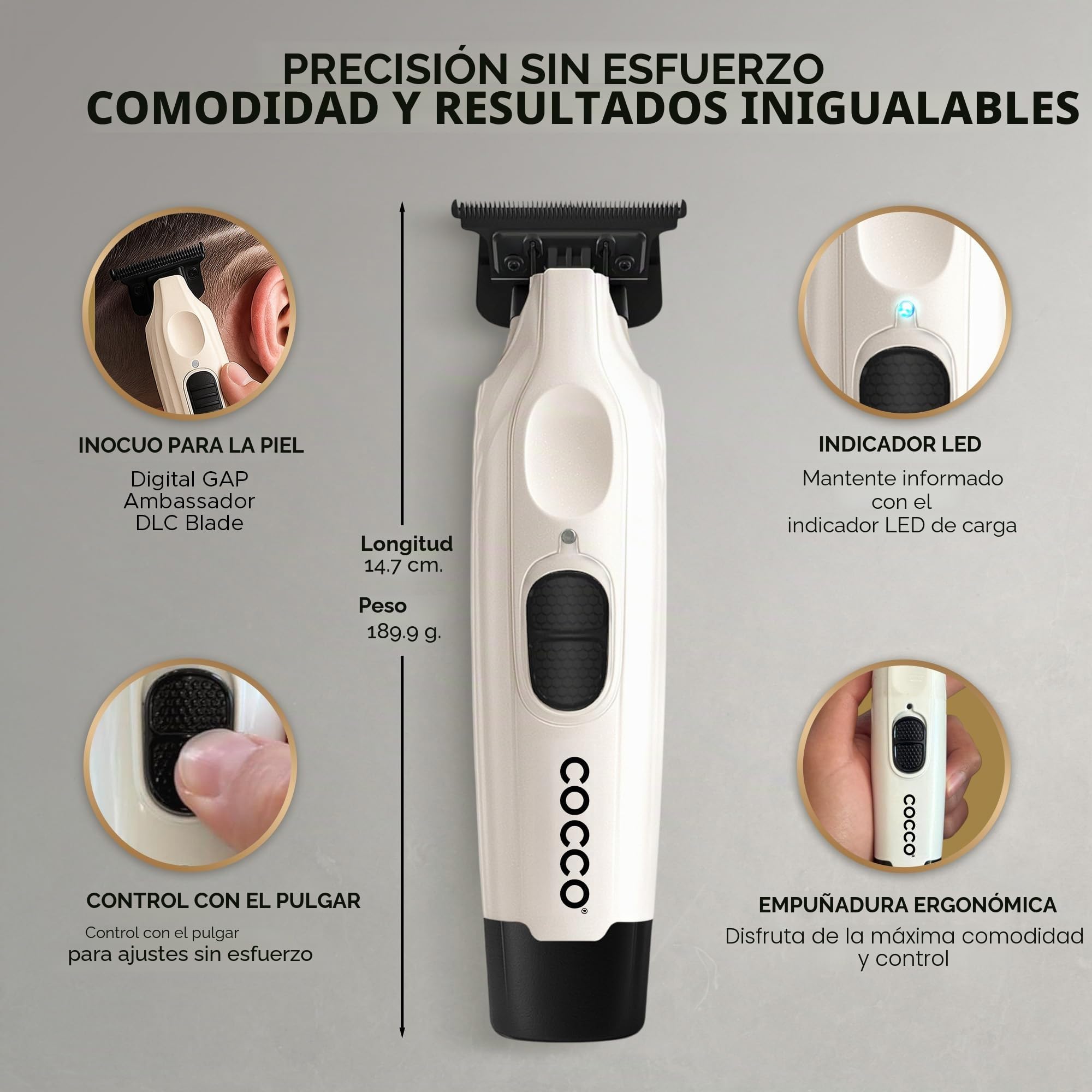 Cocco Veloce Pro Trimmer Pearl White - recortadora de acabado