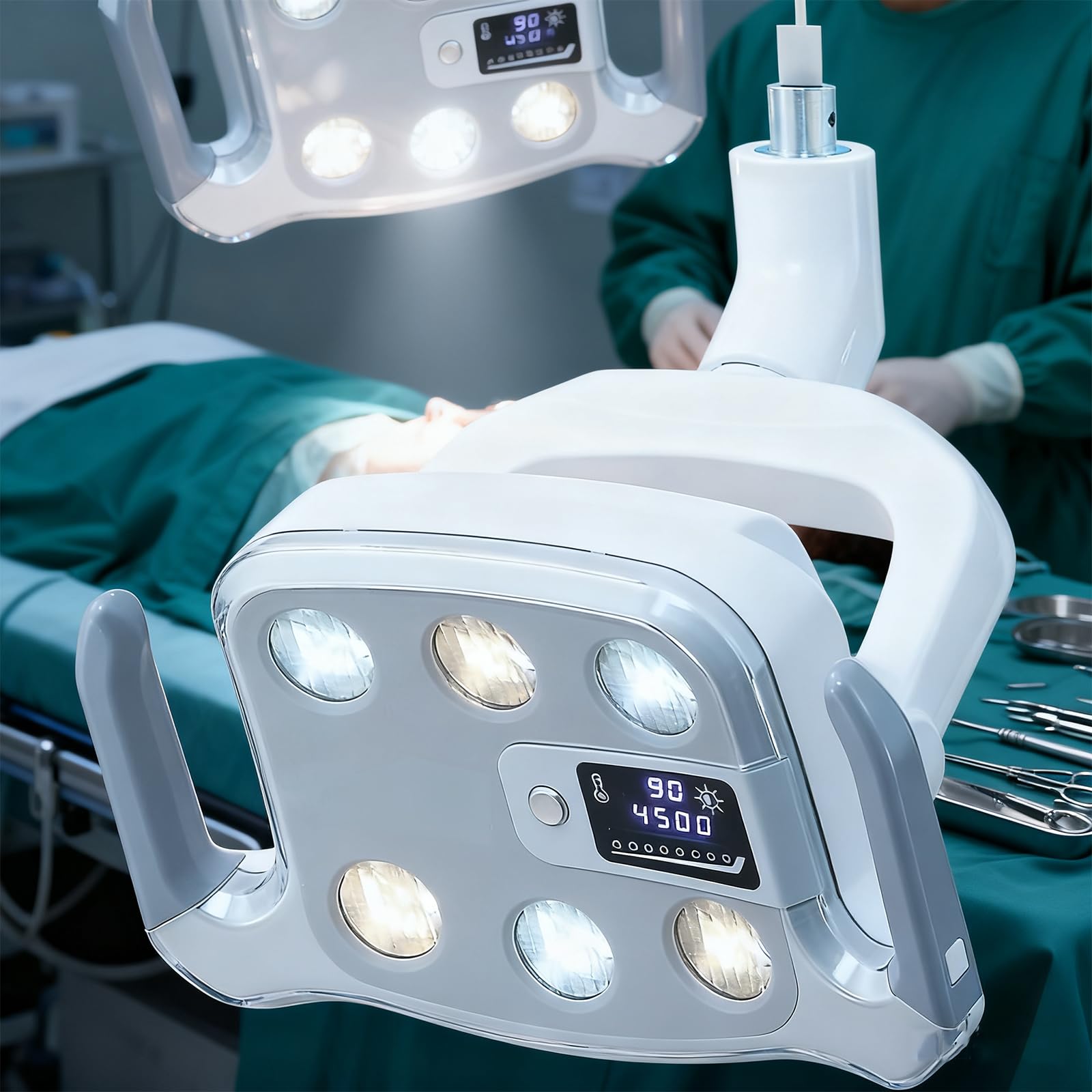 Wsexyy LED Medical Exam Light, 9W Surgical Examination Lamp with 6 LEDs, Color Temperature 3500-5500K Adjustable, 22mm Connection, for Gynecology, Otolaryngology