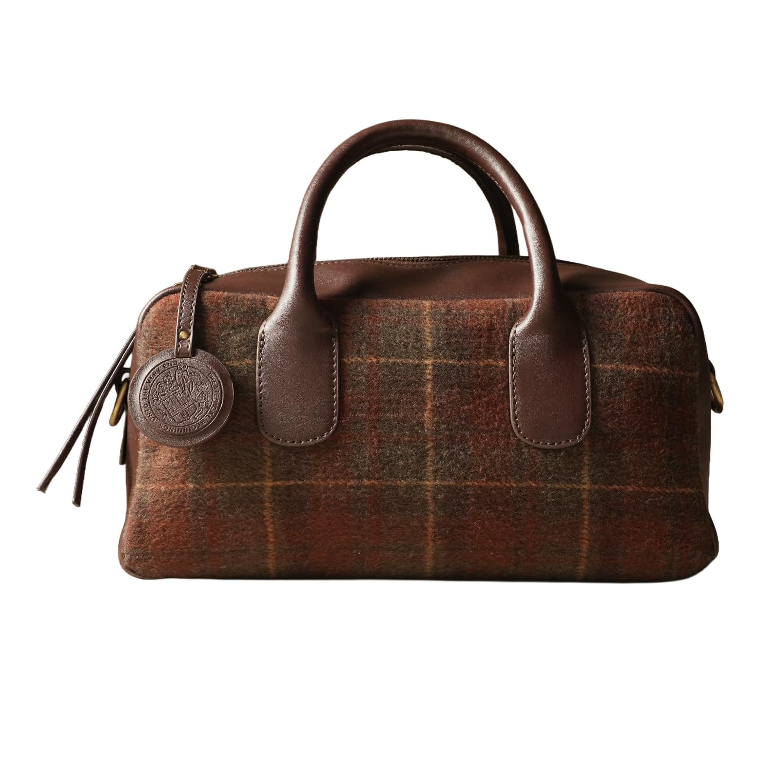 Toad Structured Mini Duffle Bag for Women | Brown Faux Leather Handbag with Detachable Adjustable Strap | Compact Textured Everyday Sling-image-8