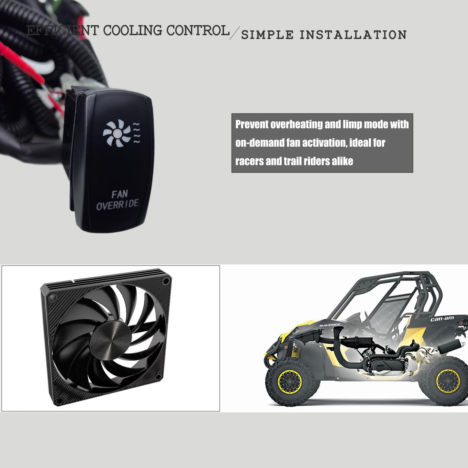 1x Cooling Fan Override Rocker Switch Kit For Can-Am - Foto 5