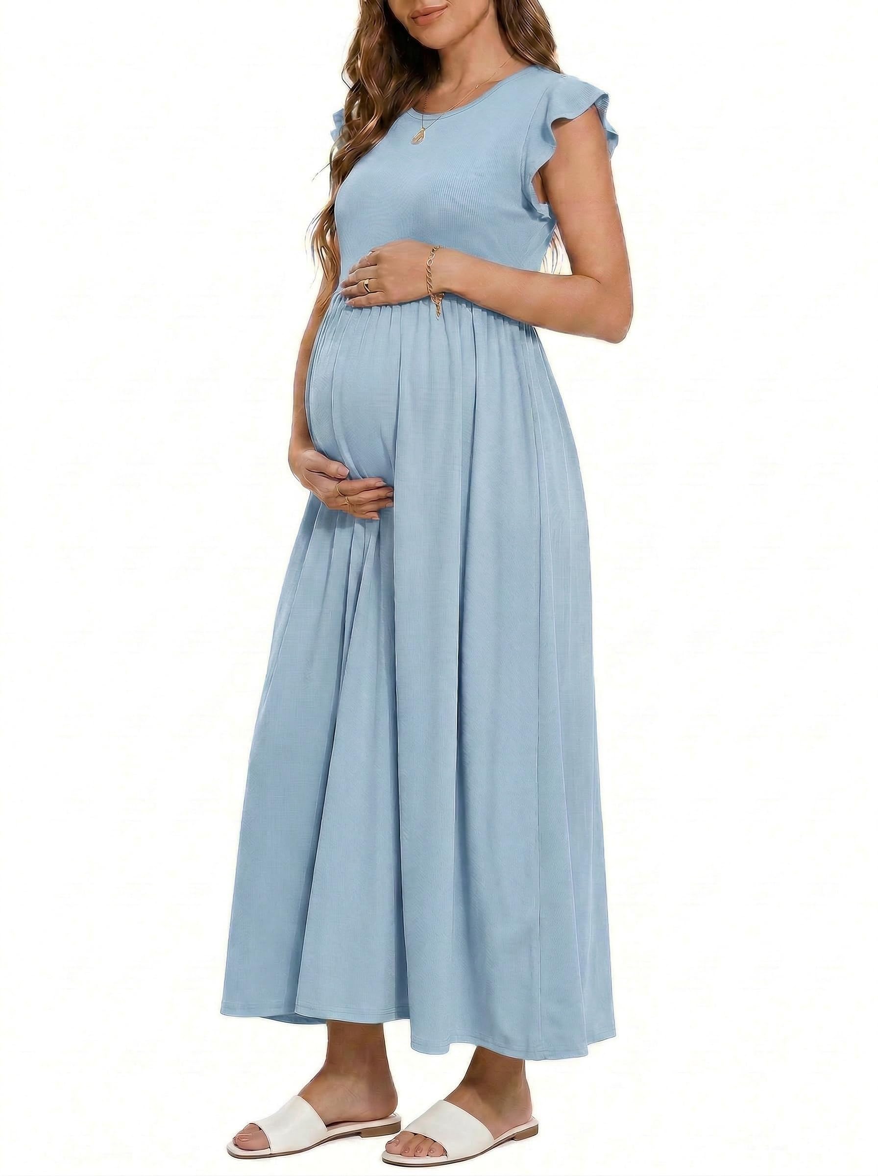 OUGES Ruffle Flowy Maxi