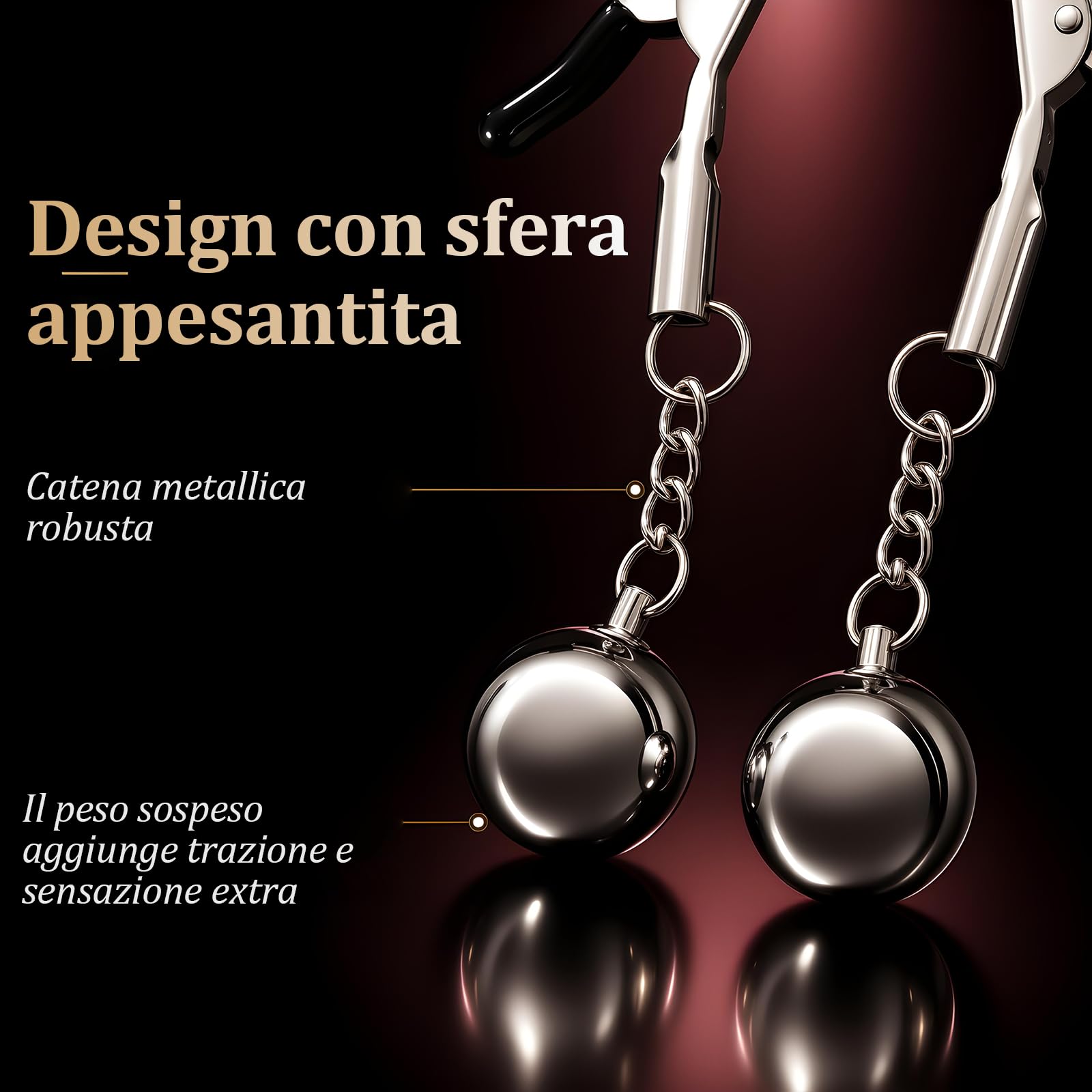 Pinze per Capezzoli Donna Morsetti per Capezzoli Regolabili Stimolatore Clitoride Femminile Labia Clip BDSM Giocattoli Sessuali per Uomini e Donne SM Bondage