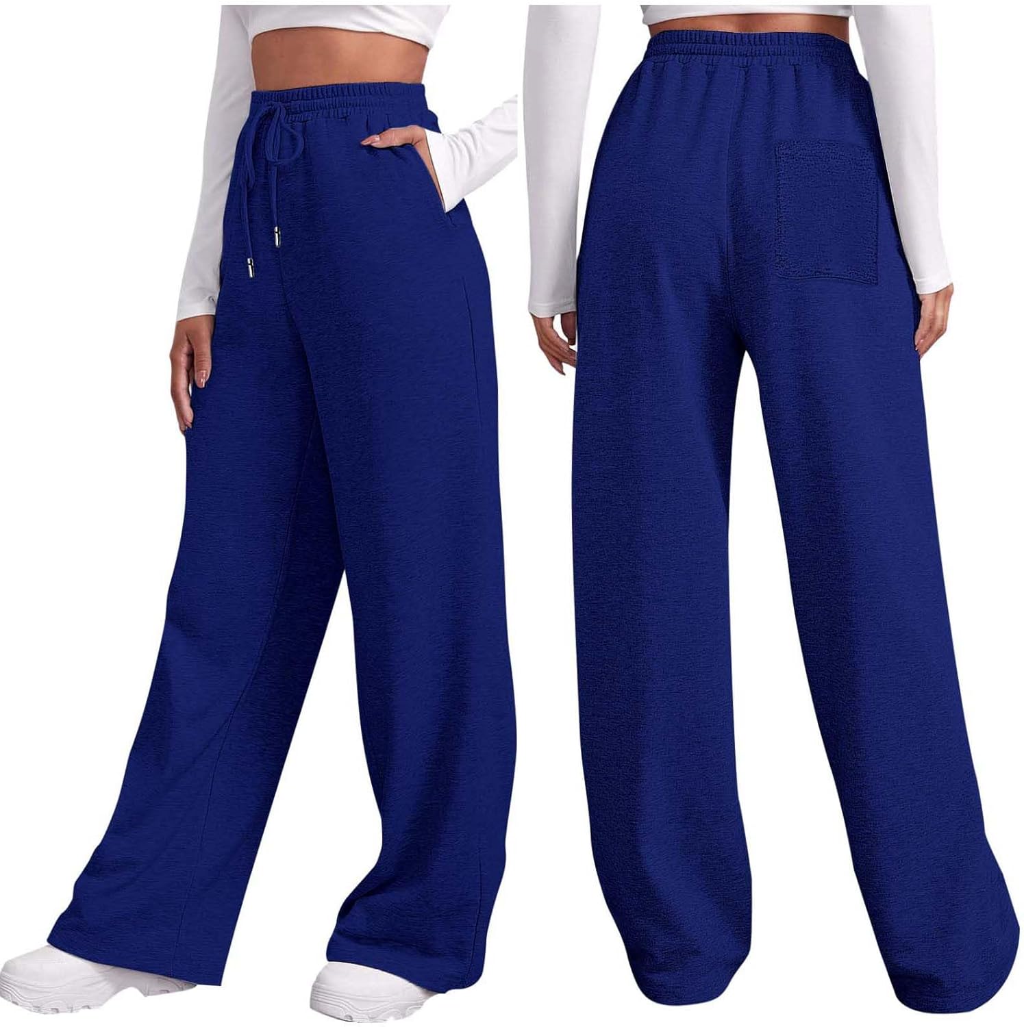 Winter Wide Leg Sweatpants for Women Baggy Fleece Fleece Lined Open Leg Joggers Comfy Casual Loose Fitting Sport 2025