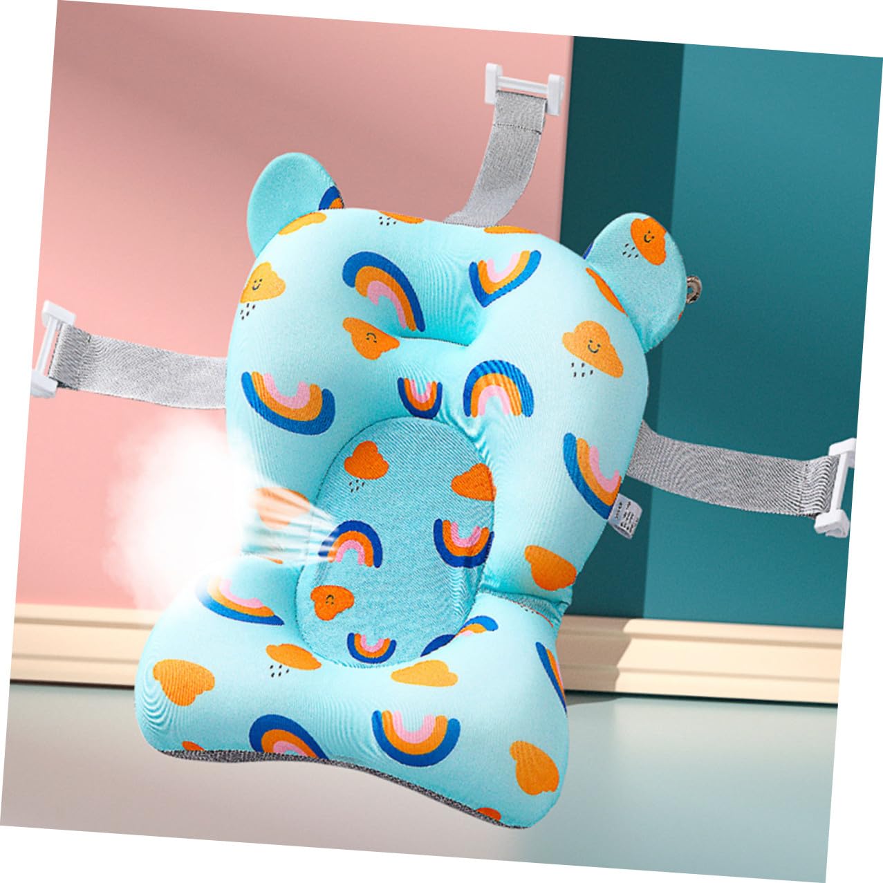 Bath Cushion Non-Slip Floating Shower Pad Bath Seat Support Net Breathable Quick-Dry Tub Cradle Mat for Newborn Safety and Comfort