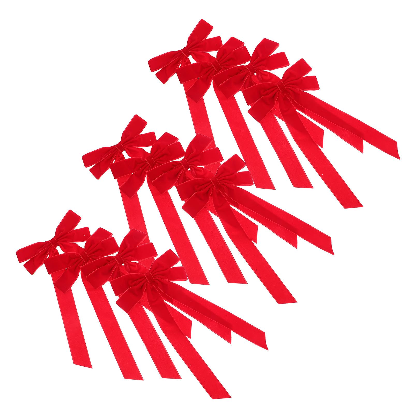 Toyvian 60 Stück Rote Samtschleife für Weihnachtsbaum und Kranz,
