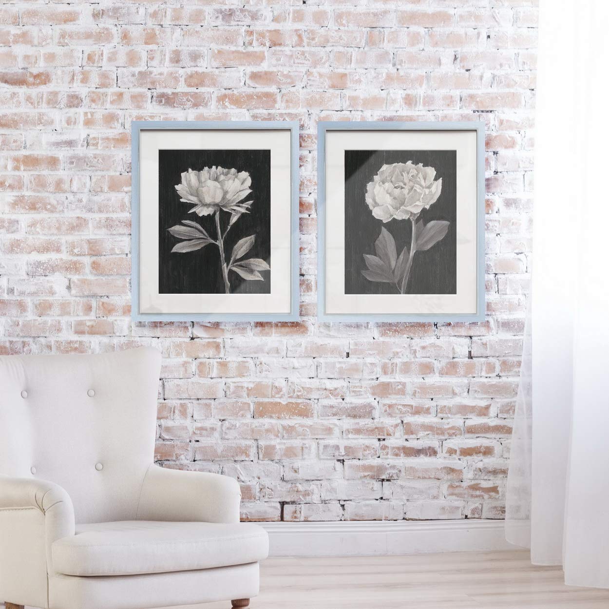 Amazon.co.jp: Renditions Gallery 白黒花 (2) フレームアート作品