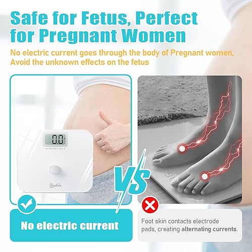 Miniatura 5 de Báscula de baño de gran tamaño para peso corporal de hasta 550 libras, sin batería, báscula digital extra ancha Healcan blanca