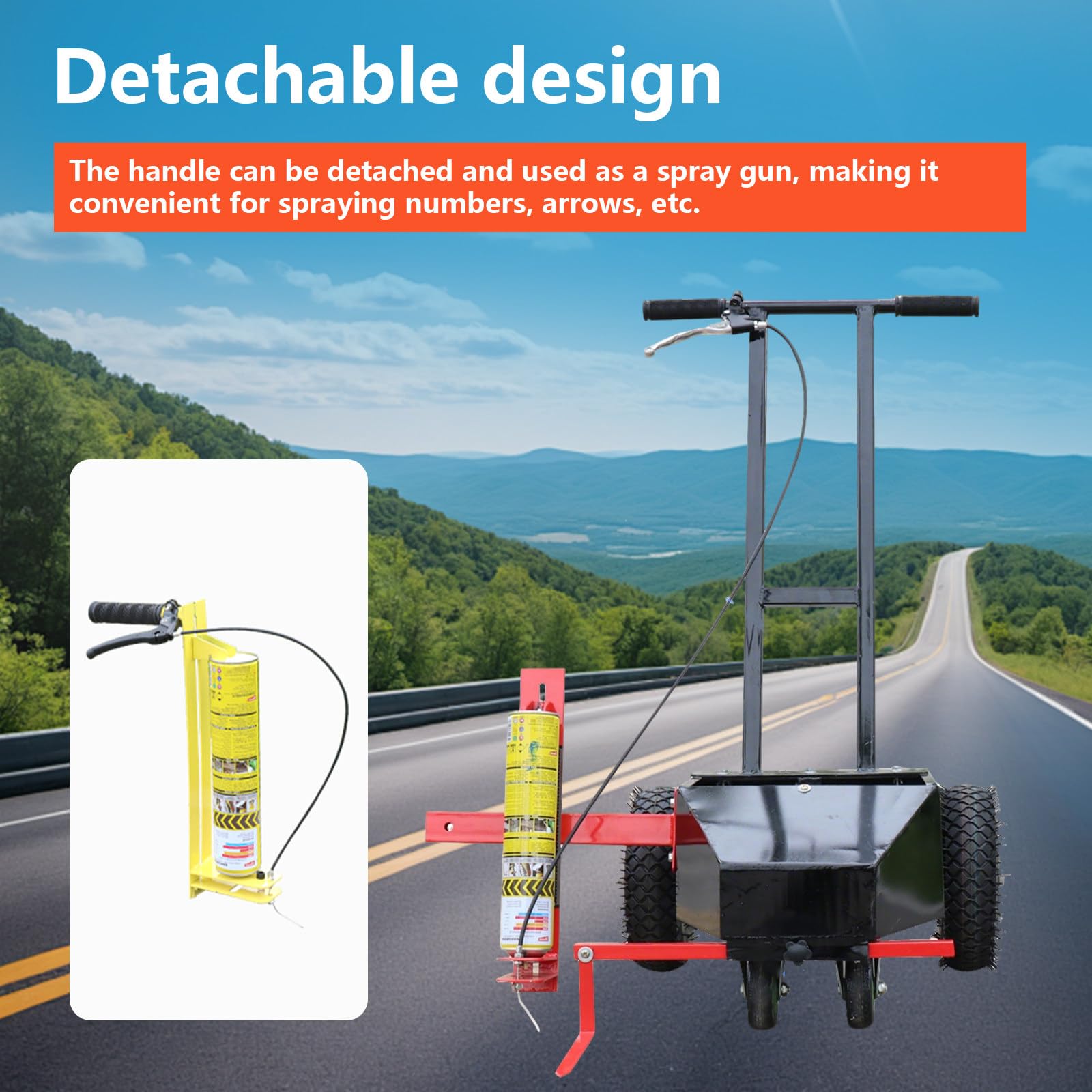 Carrello Traccialinee, Marcatura Linee Macchina Tracciatura 4 Ruote, Larghezza Regolabile 5-18 cm, Design a Spinta Manuale,Lavoro in Piedi,Risparmia Tempo e Fatica B-Basicmodel