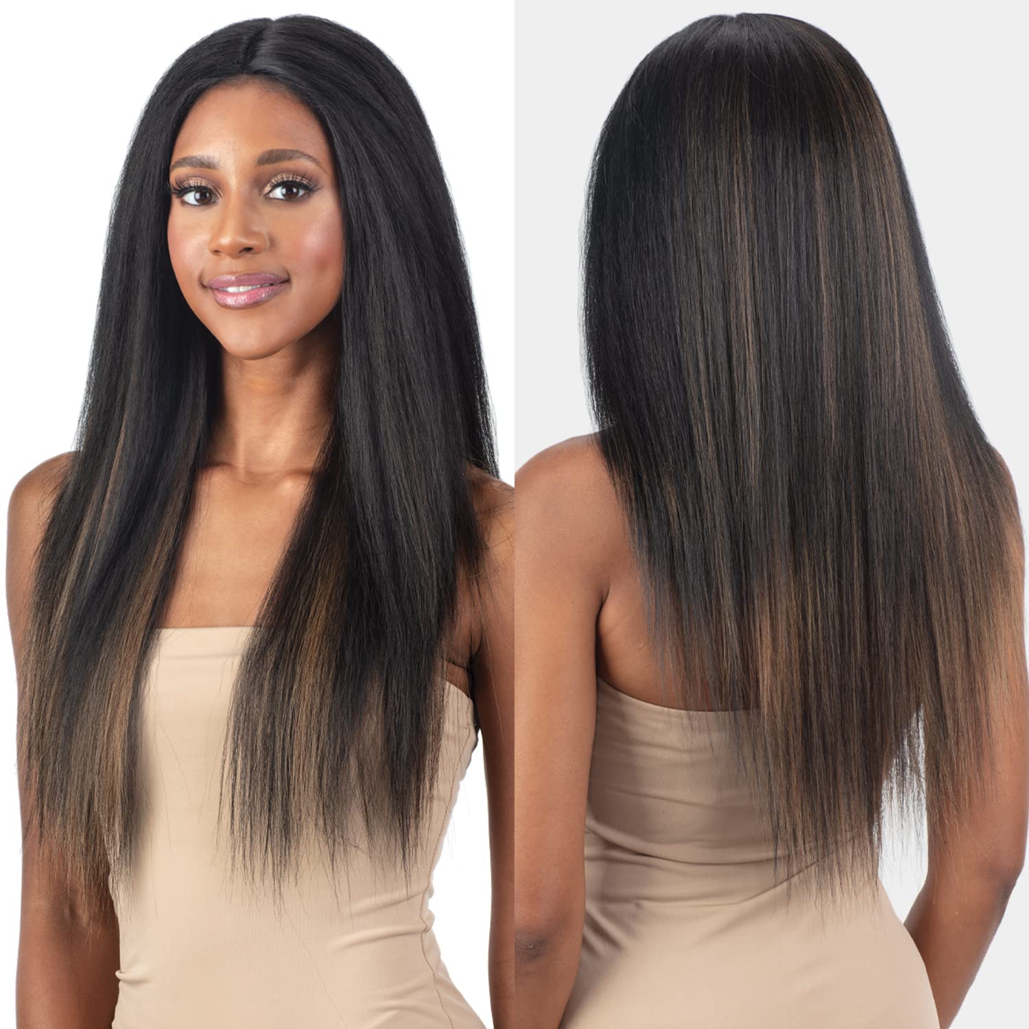 FREE TRESS Milky Way Human Hair Blend HD Lace Front wig Legacy Finesse (1)