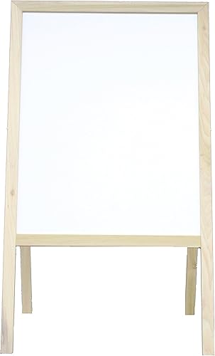 Miniatura 4 de Crestline - Caballete de marquesina, letrero de gran acera, caballete de madera dura natural (borrado en seco blanco y pizarra negra), 42 pulgadas