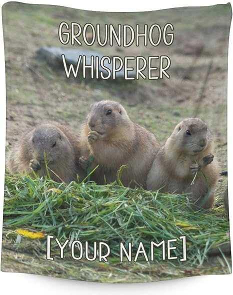 Custom Groundhog Throw Blanket - Soft, Fuzzy & Warm - 60x80 Inches Flannel Blankets for Bed, Couch - Colorful Cute Throws Gift for Adults