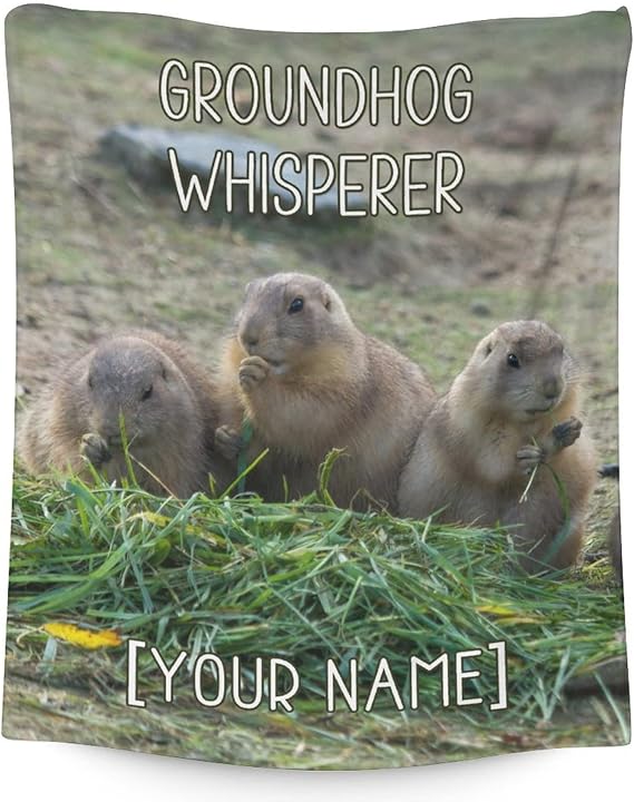 Custom Groundhog Throw Blanket - Soft, Fuzzy & Warm - 60x80 Inches Flannel Blankets for Bed, Couch - Colorful Cute Throws Gift for Adults