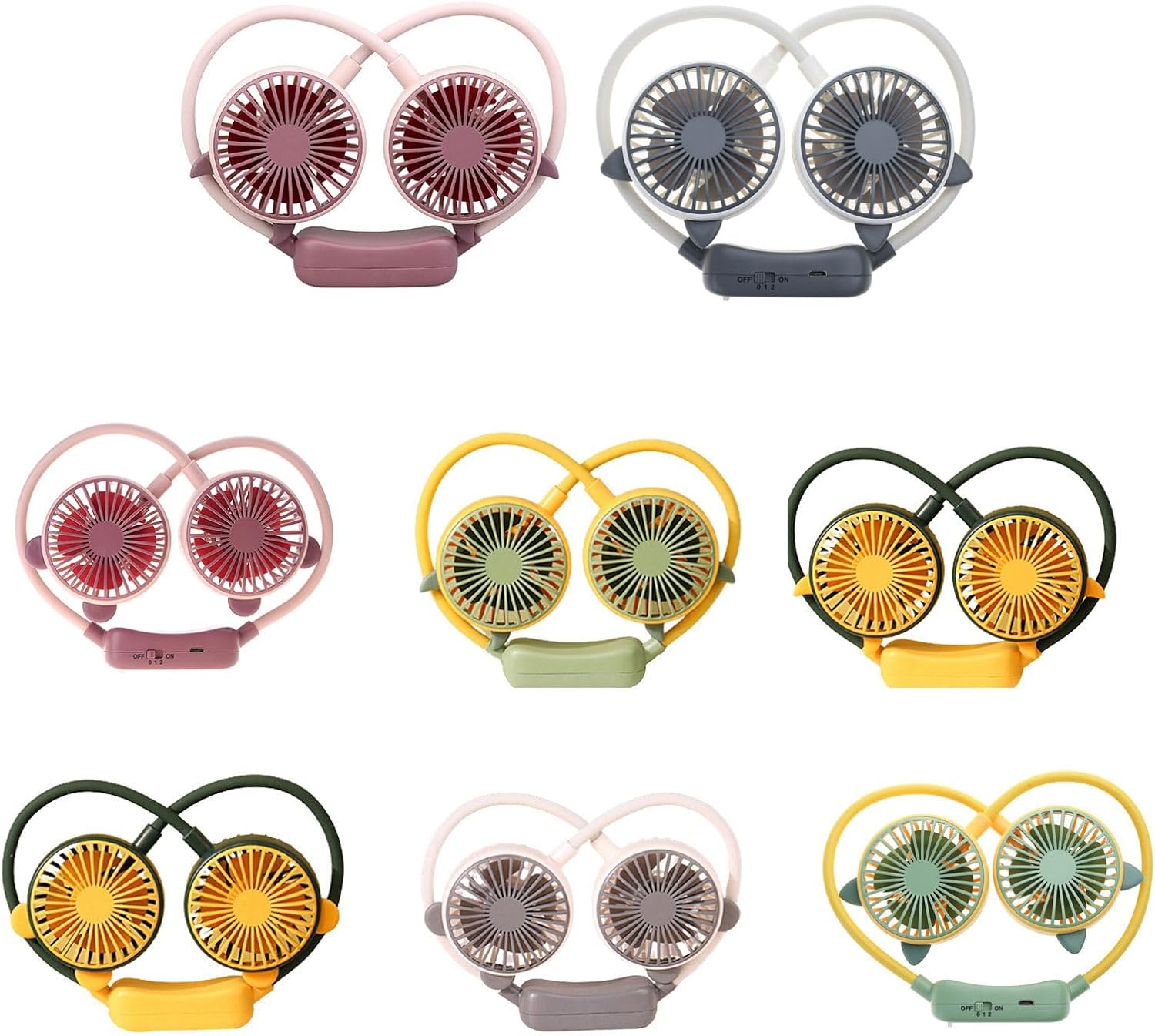 Portable Hanging Neck Fan Cooling Fans 2 Speeds USB Rechargeable Sports Cooling Fan for Outdoor Sports Travel Wearable Fan Neck Foldable Rechargeable for Women