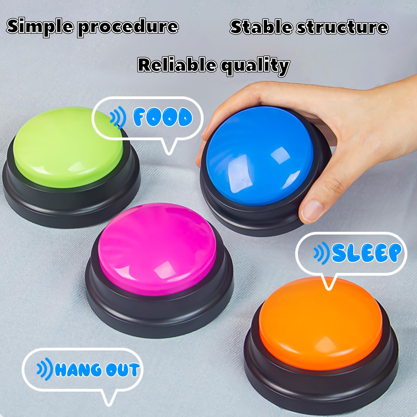 YounBeauty Voice Recording Button, Dog Communication Training Buzzer, Pet Training Device, colorful - Image 3