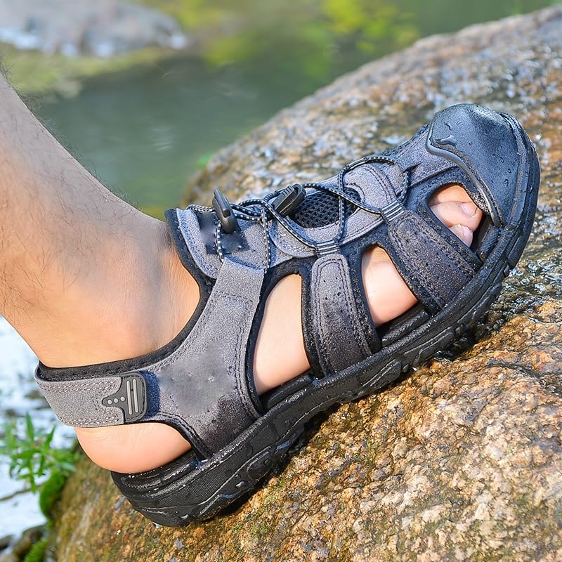 Men Outdoor Casual Sandals Breathable Flat Sole Beach Shoes Comfort Soft Sandals Athletic Male Shoes3