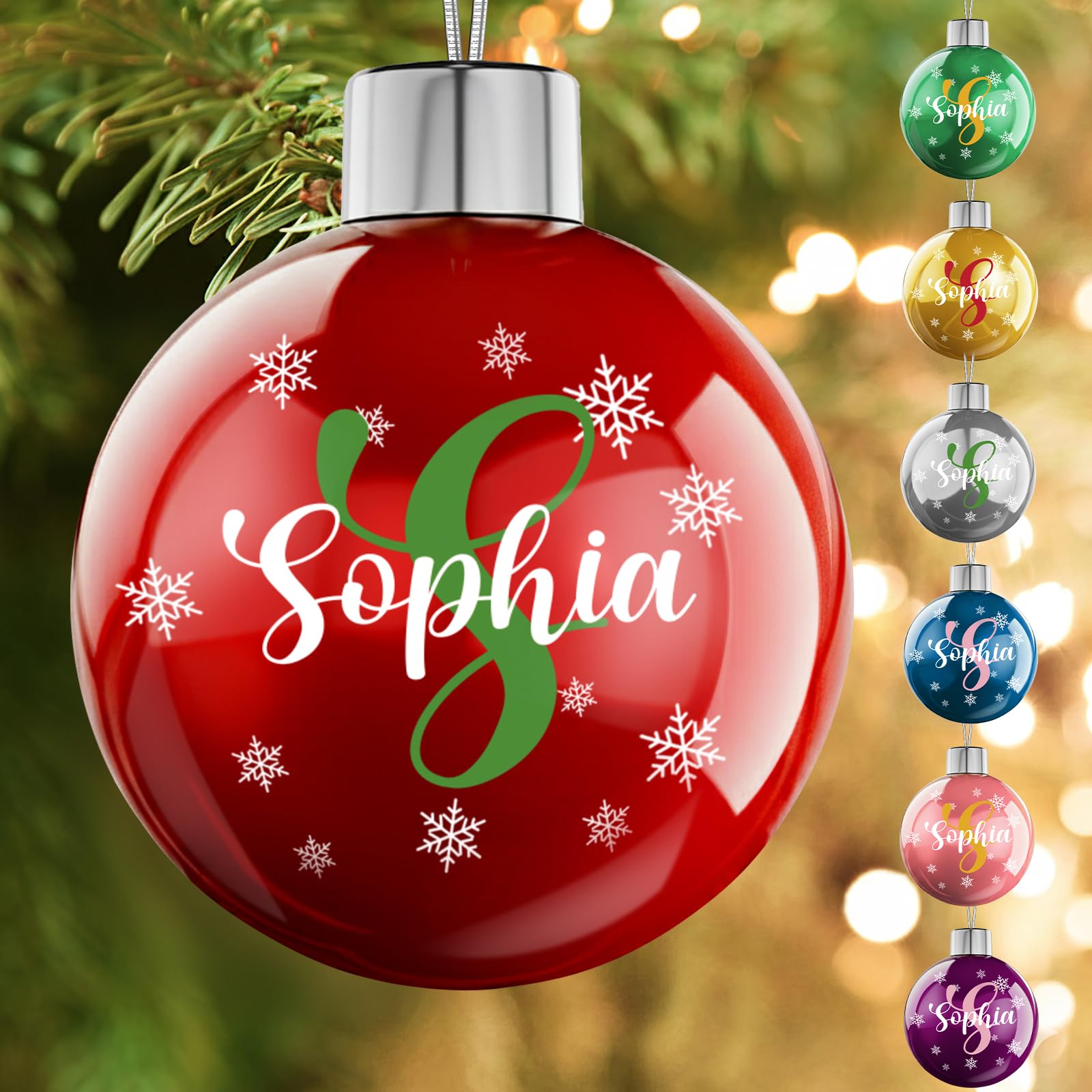 Personalized Letter Ornaments for Christmas Tree - Custom Christmas Balls, Name &amp; Monogram Ball Ornaments, Customized Initial Ornament, Family Keepsake