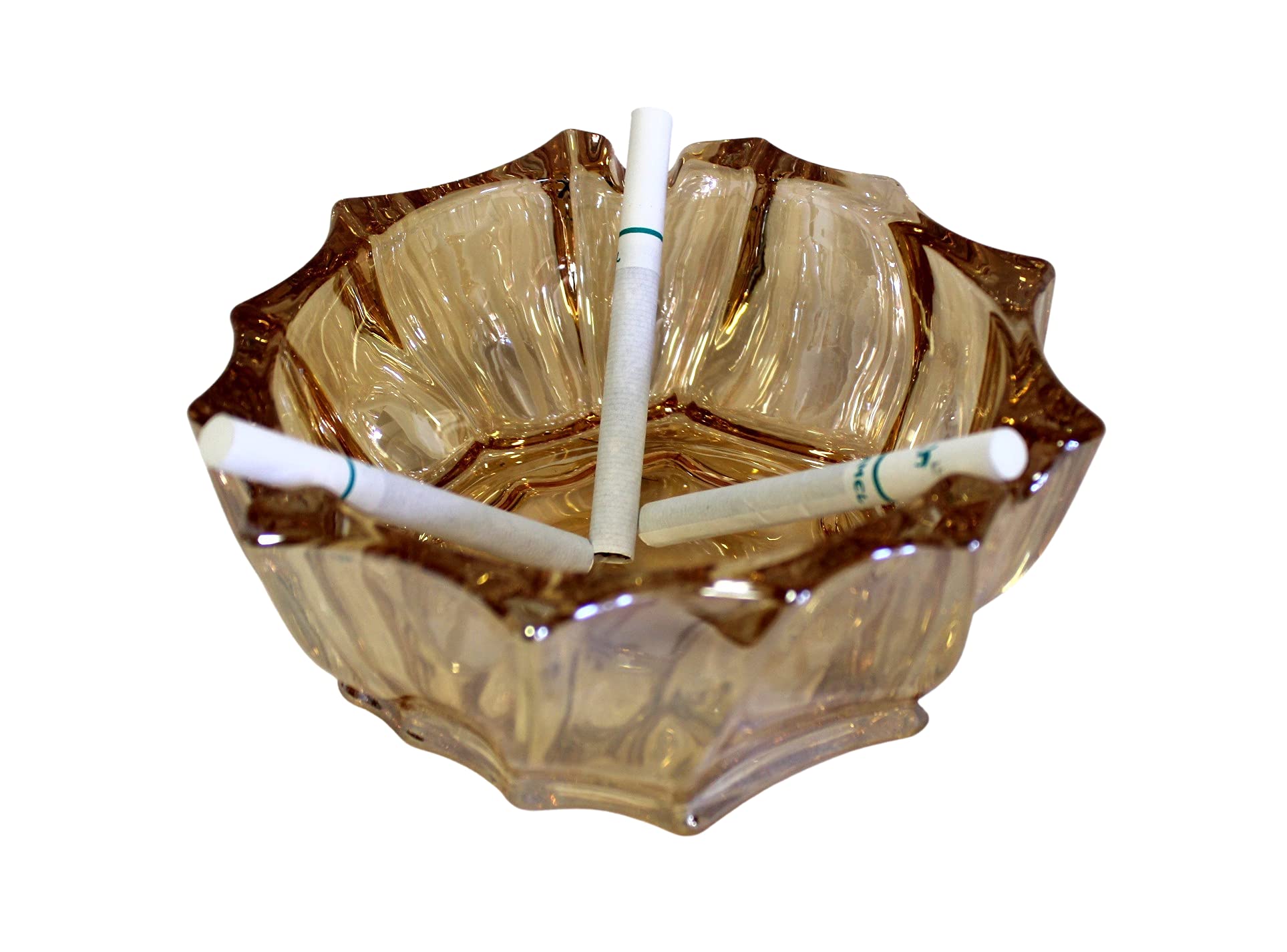 Amazon.co.jp: 大きな深いクリスタルガラス灰皿 5.75インチ ラウンド