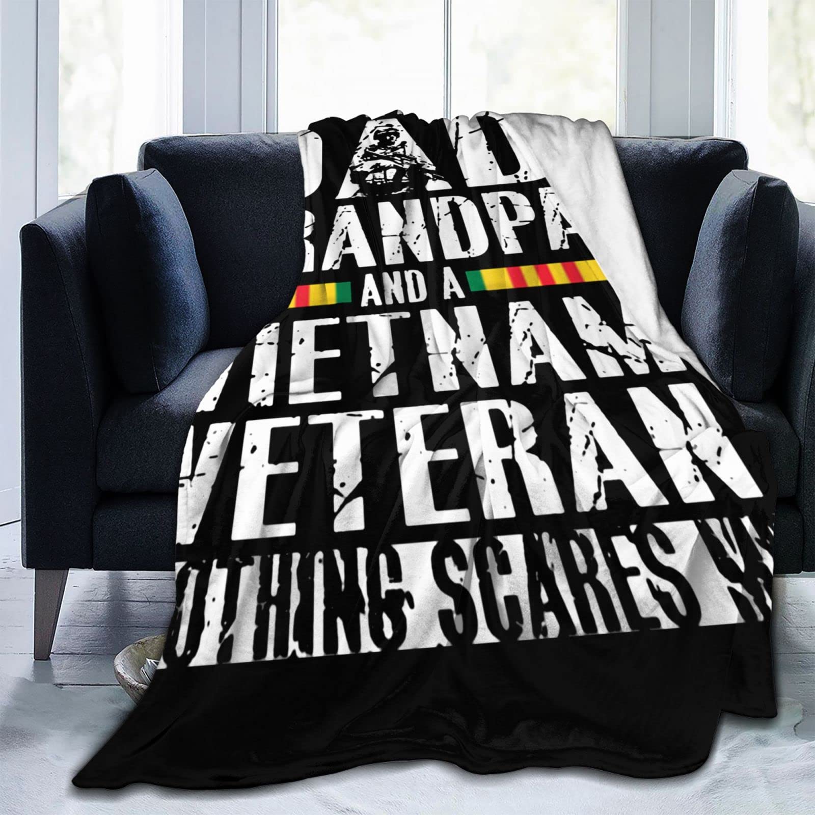 YUNTONGI'm A Dad Grandpa and A Vietnam Veteran Adult Kids Fleece Blanket Throw Blanket for Bedding Living Room Decor Sofa Blanket 50"X40"