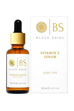 Black Shine Vitamin C Serum with Hyaluronic Acid, Brightening Serum For Face with%20 Vitamin C