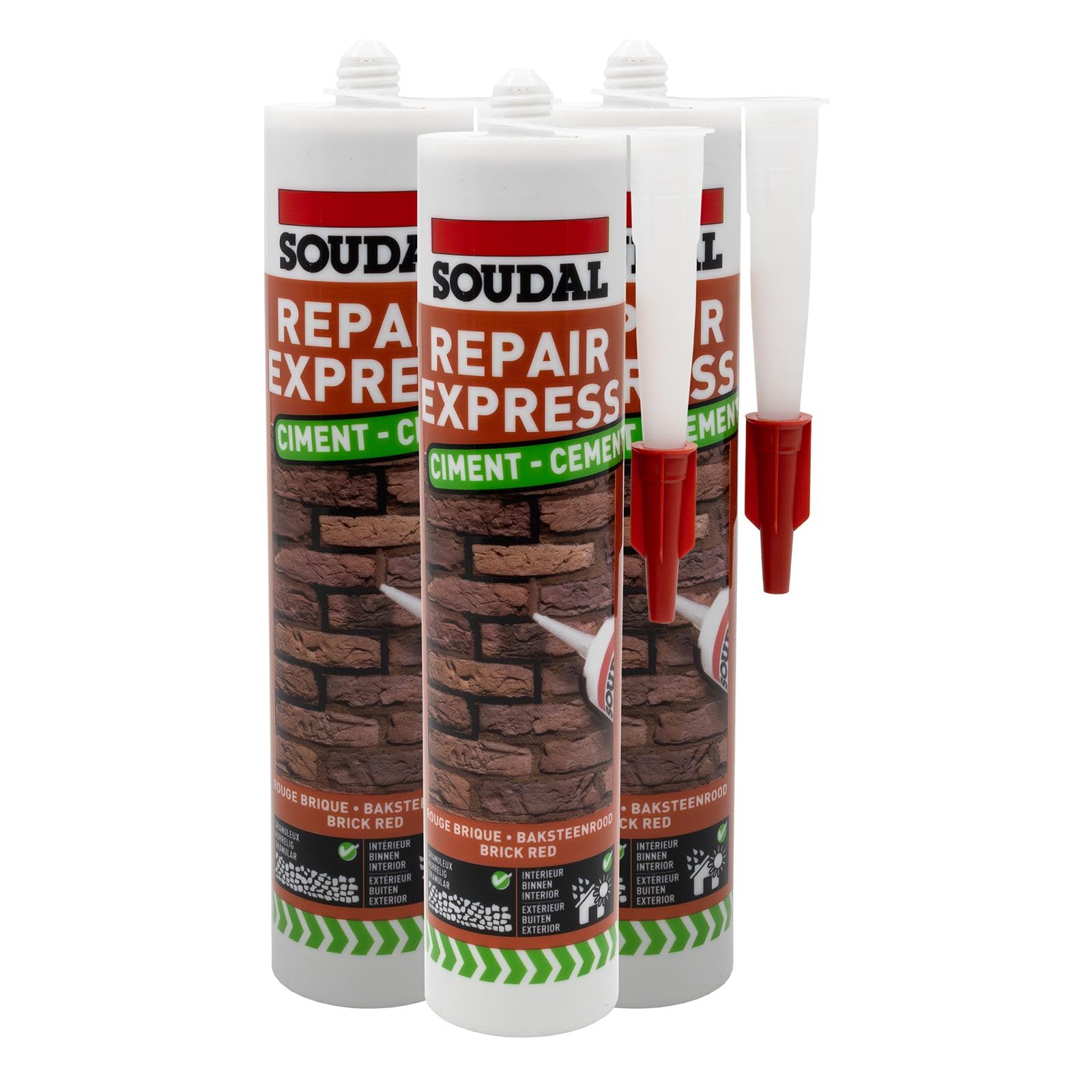 Truly Pvc Limited Brick Red Soudal Repair Express Cement Arylic Polymer Textured Sealant (3 Pack)