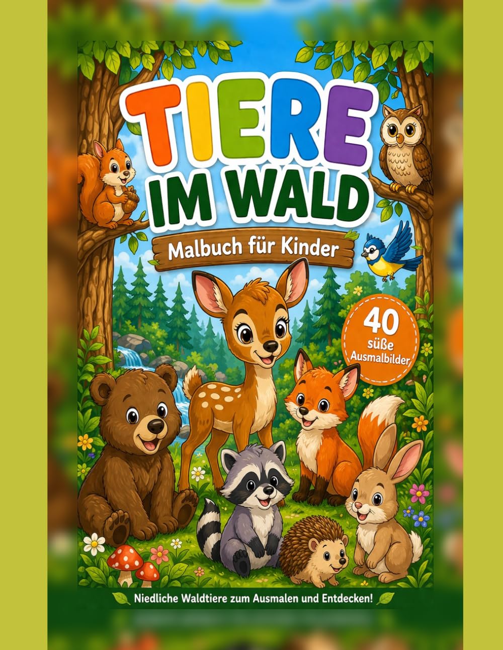 Tiere im Wald: Malbuch für Kinder