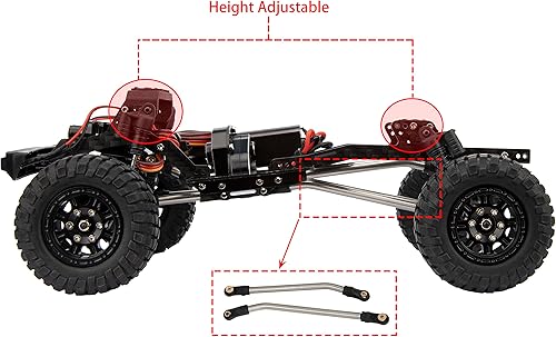 Miniatura 4 de MEUS RACING SCX24 LCG Kit de marco de chasis fibra de carbono 5.197 in distancia entre ejes para Axial SCX24 Power Wagon/Wrangler/Deadbolt/Bronco/C10