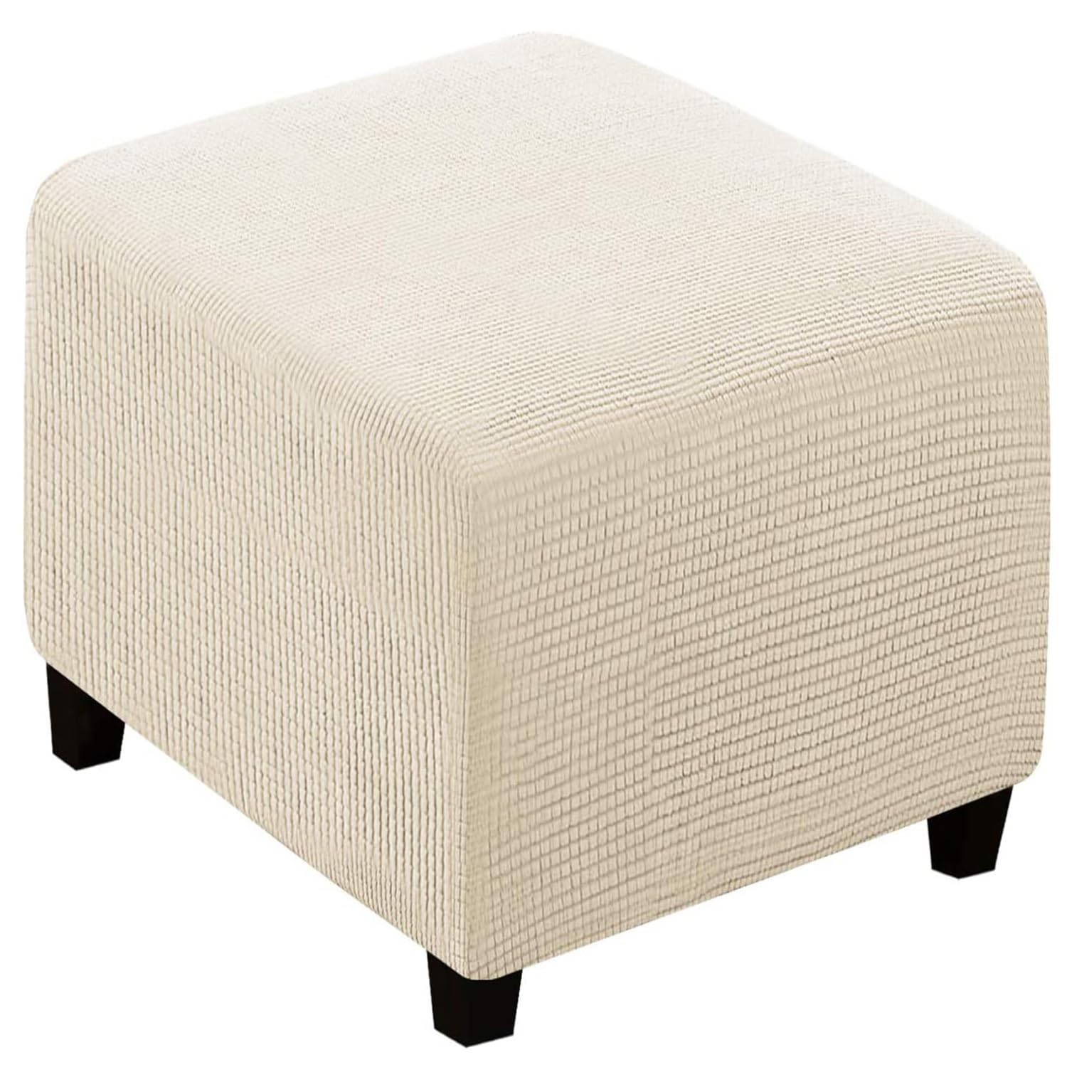 Ottoman Cover Square 40x40/45x45/50x50cm Stretch Velvet Jacquard Cube Storage Ottoman Slipcover Footrest Foot Stool Cover Footstool Slipcovers Anti-Slip Furniture Protector ( Color : #2 , Size : 40x40