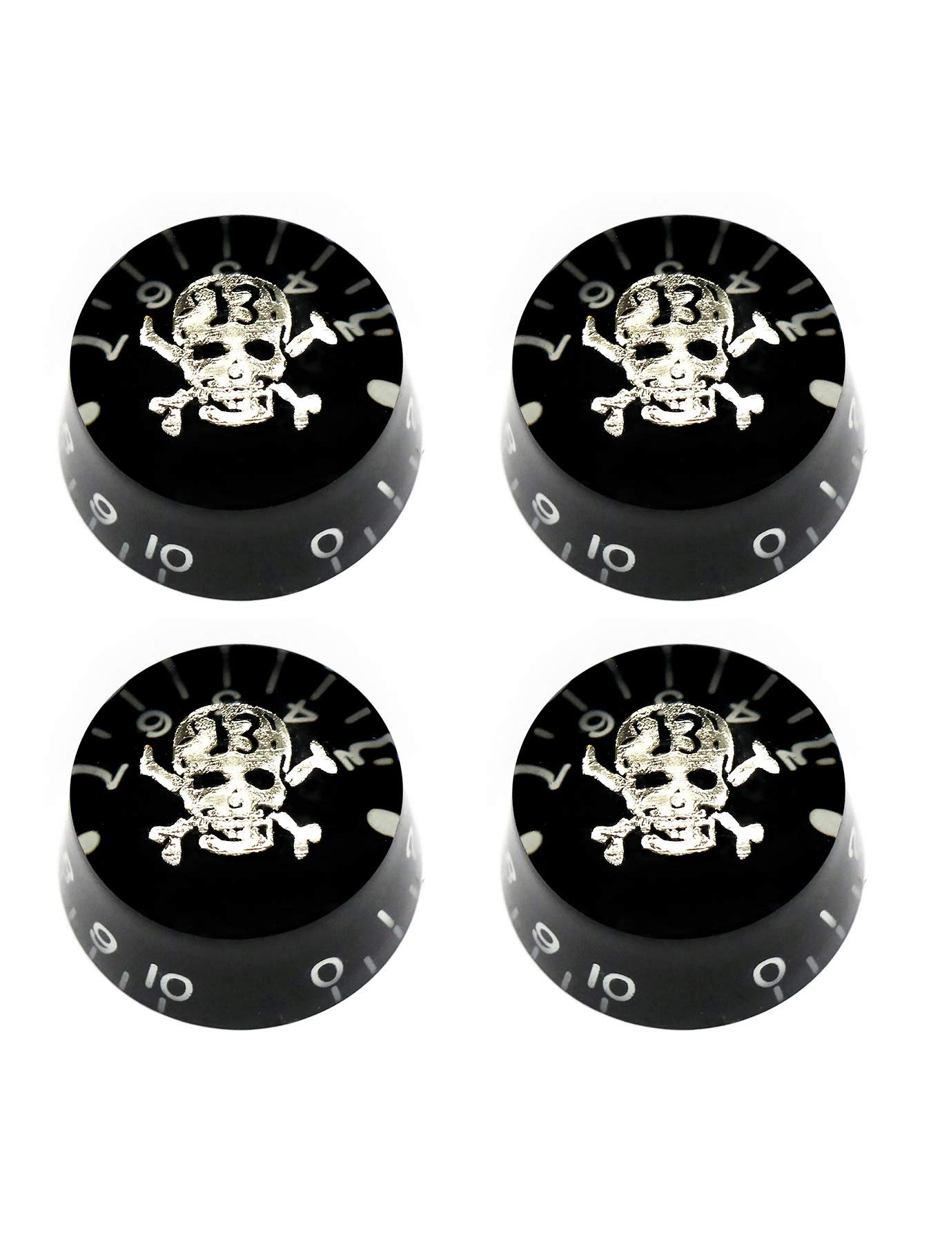 Boutons de guitare électrique Les Paul look rock tête de mort blanche pour scène et studio